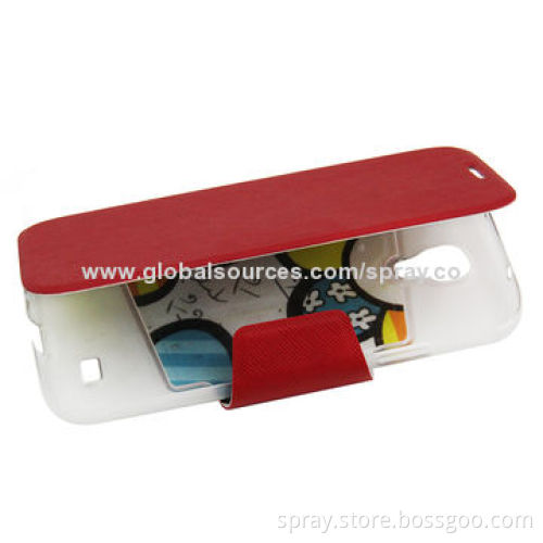 Printed PU Leather Flip Case for Samsung Galaxy S4, PC Holder Inside, with Stand Function